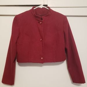 Red Cropped Regency Style Spencer Jacket Lined Handmade